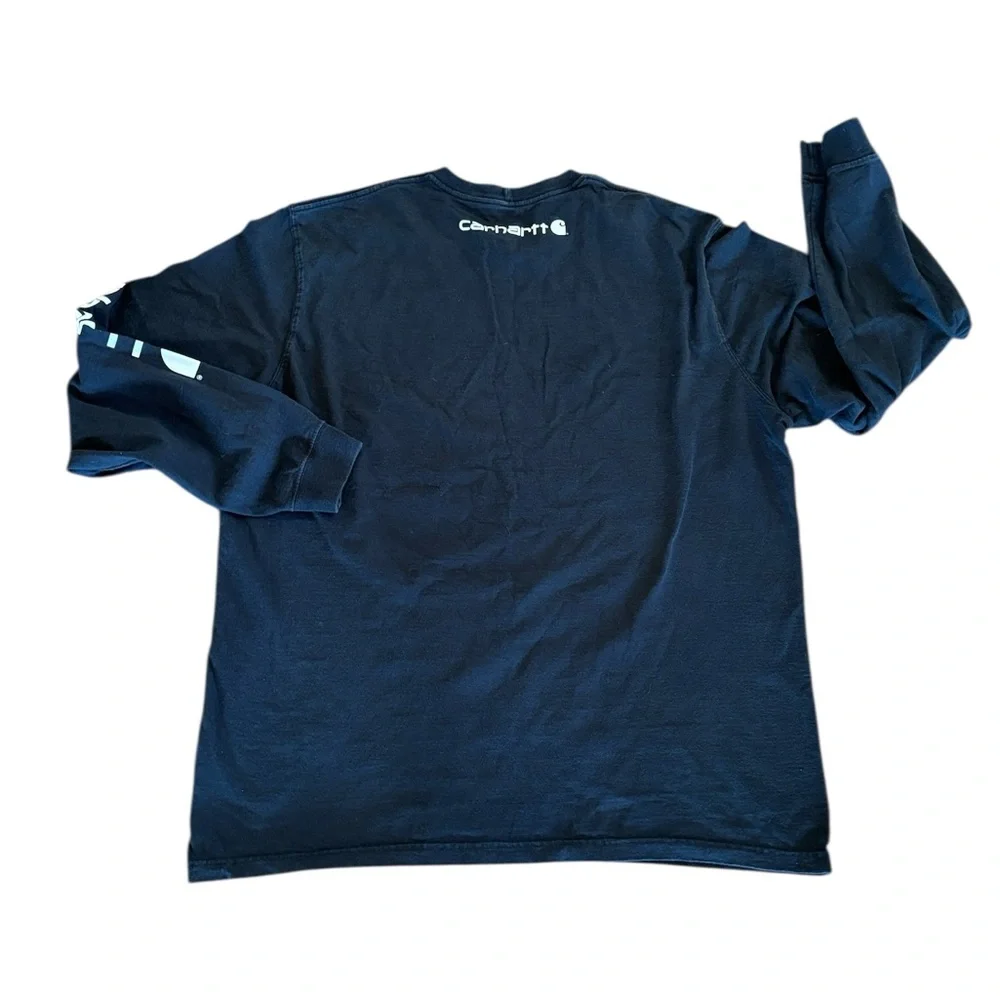 Carhartt Black White  Long Sleeve Crew Neck Original Fit Tee Shirt Size XL‎ Tall
